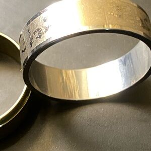 Silver Two-Tone Ring dragon on ring